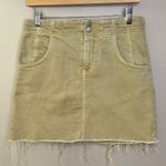 Free People Tan Back Buckle Distressed Mini Skirt Casual Photo 0