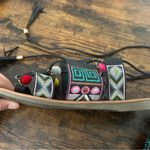 Boohoo Multicolor Embellished Sandals Gladiator Pom Pom’s Colorful Vacation 8.5 Photo 2