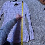 Studio Y Vintage Y2K  Lavender Sparkle Crochet High Low Sweater Black Bow Size XS Photo 4