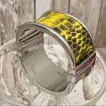 Ann Taylor  Yellow Snakeskin Silver-tone Bangle Photo 3