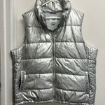 Old Navy  Metallic Silver Puffer Vest Photo 0