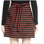 Proenza Schouler Striped Jacquard Suiting Wrap Skirt Black Red Size 4 Photo 1