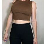 ZARA  Brown Cropped Tank Top Size Medium Photo 2