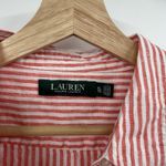Ralph Lauren Lauren Womens Linen Button Up Shirt XL Striped Red Beachy Coastal Photo 1