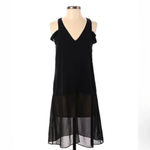 BCBGMAXAZRIA | Black Kadie Cutout Shoulders Front Slit Tunic/Dress Size XS Photo 4