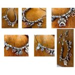 Paw Print Necklace Earrings Set Pendant 17 inch Handmade New Dog Bone An… Gold Photo 6