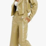 We Wore What Patent Faux-Leather Moto Jacket AND pants (size small) Photo 0