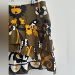 ZARA Tiered Ruffle Mini Skirt, Size Small, Brown/Gold/White/Black, NWT Photo 4