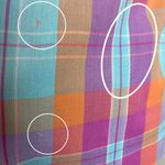 Vintage Plaid Muumuu Dress Relaxed Fit Flaws Cotton Women Size Large Blue Orange Photo 6