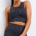 AllFenix Python Snake Print Cut Out Back Sports Bra | Grey/Black | Small Photo 0