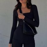 Princess Polly  Black Long-Sleeve Romper Photo 3