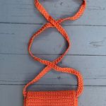 Orange Knit Zip Up Flap Knit Crossbody Purse Photo 2