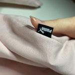 Puma powder pink relaxed fit cropped spell out logo hoodie size M Photo 8