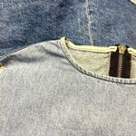 Topshop Distressed and Mixed Wash Jean Vest with Back Zipper- Size 2 Photo 5