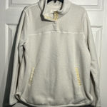 Thread & Supply Womens Fleece Pullover 1/4 Snap Mock Neck Cream Size XXL Photo 0