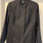 Harvé Benard Harve Benard Wool Viscose Charcoal Mandarin Collar Zip Front Blazer Size 12 Photo 0