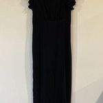 H by Halston Black Flutter Sleeve Bare Shoulder Maxi Dress Size 2 Photo 0