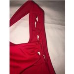 Athleta Tankini Swim Top Tomato Red Size 32D/DD Modest High Neck Woven Straps Photo 2