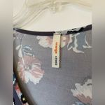 Orange Creek  Dusty Blue Floral Long Sleeve Knee Length Modest Dress Photo 2