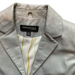 Kenneth Cole  Women’s Gray Leather Blazer. Size Small. Photo 4