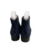 BETTY Navy Blue Suede Studded Ankle Boots Pointed Toe Zipper Closure Size 6M Photo 2