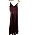 Morilee 21761 Silky Satin Slit Bridesmaid Dress Maxi Burgandy Red Size 6 Photo 2