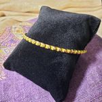 Gold Tone with Yellow Lacquer Vintage Vibe Bangle Bracelet Photo 0