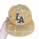 Skips Los Angeles Dodgers Brown Gold Silver LA Fitted Hat Photo 0