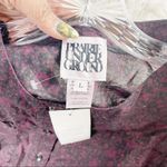 Prairie Underground Sax 100% Cotton Tie Long Sleeve Blouse Size Large Red Photo 3