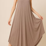 Final Touch Taupe Flowy Maxi Dress – Spaghetti Strap – Boho/Resort Style Photo 0