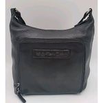 Fossil  1954 Black Pebbled Leather Shoulder Organizer Handbag Purse #75082 Photo 2