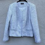 Karl Lagerfeld Paris Tweed Zip Jacket 2 Soft White/Black Fringe Photo 0