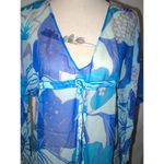 NWT New Silk Tunic Top Womens Antik Batik M Blue Purple Swim Sheer Cover Up Sequ Size M Photo 1