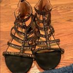 Black strappy sandals with gemstone detail Size 9 Photo 3