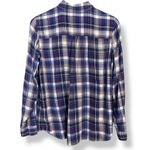 Caslon Shirt Women Plaid Cotton Viscose Size Small Long Sleeve Blue White Red Photo 2
