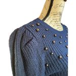 a.n.a a new approach Blue Long Sleeve Pearl Knitted Sweater, Small Photo 2