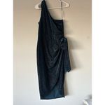 GPD Metallic Studded Velvet One Shoulder Midi Dress New Size L Party Cocktail Blue Size L Photo 11