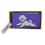 Marc Tetro White Bichon Frise Dog Zip Wallet Purple Photo 1