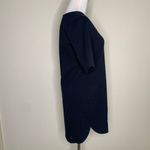 Forever 21 Blue Black Shift Dress Heavy Stretch Sz Small Fine Vertical Stripe Photo 4