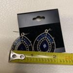 Vintage Blue & Black Teardrop Women's Dangle Earrings Photo 4