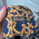 J. McLaughlin  Catalyst Sheath Dress Navy Gold Baroque Print 3/4 Sleeve Pockets XS Photo 5