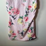 Pinkblush Pink Floral Fitted Ruched Short Sleeve Maternity Dress Size S Photo 4