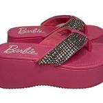 Forever 21 Barbie Rhinestones Wedge Platform Sandals PINK Womens Size 8.5 Retro Photo 0