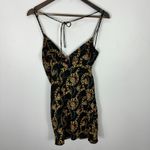 ASTR The Label Dress XS Black Gold Chain Satin Mini Mob Wife Y2K Coquette Noir Photo 2