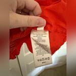 Anthropologie Maeve Orange Shirred Ruched Ruffle Tie Tank Top Size Medium Photo 4