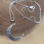 Crescent Moon Sterling Silver Celtic Necklace Photo 0