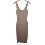 Abercrombie & Fitch Ribbed Knit Tank Midi Dress Casual Brown Tan Bodycon Stretch Photo 5