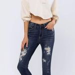 Judy Blue  Skinny Fit Denim Jeans Women's 1/25 Shark Bite Hem Mid Rise Distressed Photo 0