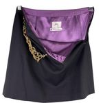 Milly  of New York Black Mini Skirt 6 Gold Chain Y2K Photo 2
