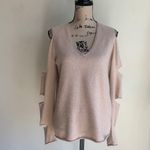 Skull Cashmere  Tyrone Dusty Pink Cut Out V-Neck Sweater Sz Small Photo 3